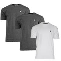 Donnay Donnay Heren - 3-Pack - T-Shirt Vince - Donkergrijs & Wit