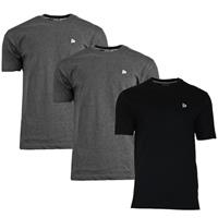 Donnay Donnay Heren - 3-Pack - T-Shirt Vince - Donkergrijs & Zwart