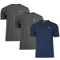 Donnay Donnay Heren - 3-Pack - T-Shirt Vince - Donkergrijs & Navy