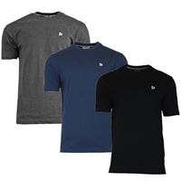 Donnay Donnay Heren - 3-Pack - T-Shirt Vince - Donkergrijs/Navy/Zwart