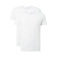 Lacoste Crewneck T-Shirt Heren Label Logo 2-Pack Wit - 