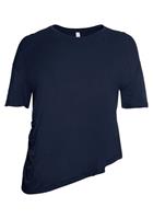 Sheego T-Shirt mit asymmetrischem Saum und Falten