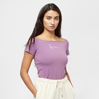 karlkani Karl Kani Frauen T-Shirt Small Signature Off Shoulder Crop in violet