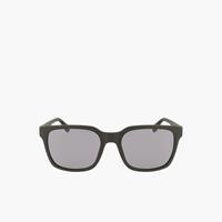 Lacoste Men's Rectangle Plastic Active Line Sunglasses - MATTE BLACK 
