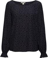 EDC Gebloemde blouse met volantdetails, LENZING™ ECOVERO™