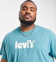 Levi's Big & Tall - T-shirt met posterlogo in blauwgroen