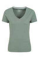 Mountain Warehouse Eden Bio-T-Shirt mit V-Ausschnitt fÃ¼r Damen - Khaki