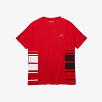 Lacoste Herren  Sport T-Shirt mit grafischen Streifen - Rot / WeiÃŸ / Schwarz 