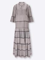 Maxi-jurk in lichtgrijs/grijs bedrukt van Linea Tesini