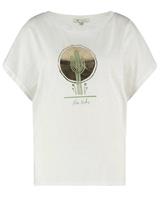 Nukus Rundhalsshirt »Toes White Cactus T-Shirt aus Baumwolle mit goldenem Aufdruck«