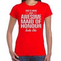 Bellatio This is what an awesome maid of honour looks like cadeau t-shirt Rood