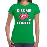 Bellatio Kiss me i am lonely t-shirt Groen