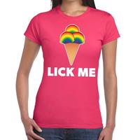 Bellatio Gay pride lick me t-shirt Roze