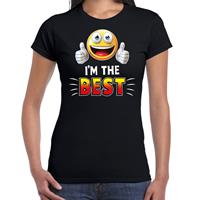 Bellatio Funny emoticon t-shirt I am the best Zwart