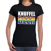Bellatio Knuffel beer gay pride t-shirt Zwart