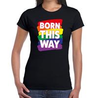 Bellatio Gay pride Born this way t-shirt - Zwart