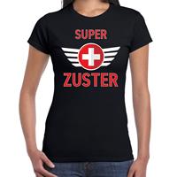 Bellatio Super zuster met medisch kruis cadeau t-shirt Zwart
