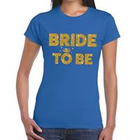 Bellatio Bride to Be gouden glitter tekst t-shirt Blauw