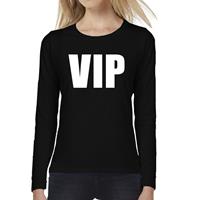 Bellatio VIP tekst t-shirt long sleeve Zwart