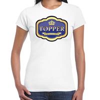 Bellatio Topper glamour girl t-shirt voor de Toppers Wit