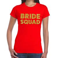 Bellatio Bride Squad gouden glitter tekst t-shirt Rood
