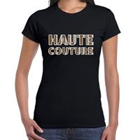 Bellatio Haute couture slangen print tekst t-shirt Zwart