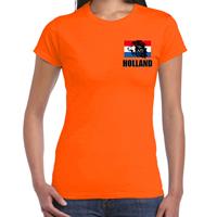 Bellatio Oranje supporter t-shirt voor heren - Holland brullende leeuw embleem op borst - Nederland supporter - EK/ WK shirt / outfit