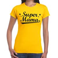 Bellatio Super mama cadeau t-shirt Geel