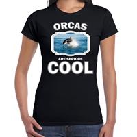 Bellatio Dieren orka vissen t-shirt Zwart