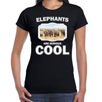 Bellatio Dieren kudde olifanten t-shirt Zwart