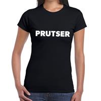 Bellatio Prutser tekst t-shirt zwart dames - dames fun tekst shirt Zwart
