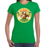 Bellatio Hawaii feest t-shirt / shirt Aloha Hawaii voor dames - Groen