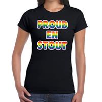 Bellatio Proud en stout gaypride t-shirt Zwart
