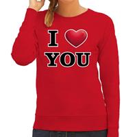 Bellatio I love you sweater voor dames - Rood