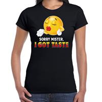 Bellatio Funny emoticon t-shirt Sorry mister i got taste Zwart