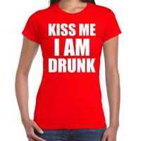 Bellatio Fun t-shirt - kiss me I am drunk - Rood