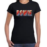 Bellatio Bowie muziek kado t-shirt Zwart