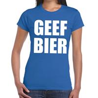 Bellatio Geef Bier tekst t-shirt Blauw