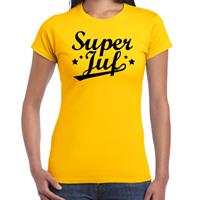 Bellatio Super juf cadeau t-shirt Geel