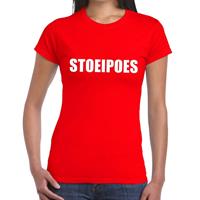 Bellatio Stoeipoes tekst t-shirt Rood