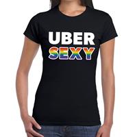 Bellatio Gay pride Uber sexy t-shirt - Zwart