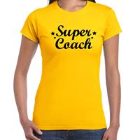 Bellatio Super coach cadeau t-shirt geel voor dames - Bedankt cadeau voor een coach