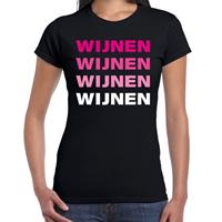 Bellatio Wijn t-shirt voor dames - Zwart