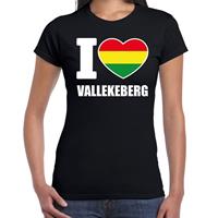 Bellatio Carnaval t-shirt I love Vallekeberg voor dames - Zwart