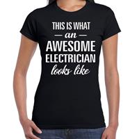Bellatio Awesome elektrician - geweldige elektricien cadeau t-shirt Zwart
