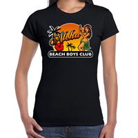 Bellatio Hawaii feest t-shirt / shirt Aloha beach boys club voor dames - Zwart