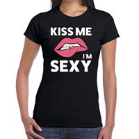 Bellatio Kiss me i am sexy t-shirt Zwart