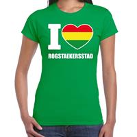 Bellatio Carnaval t-shirt I love Rogstaekersstad voor dames - Groen