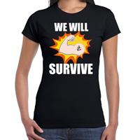 Bellatio We will survive t-shirt Zwart