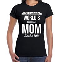 Bellatio Worlds greatest mom cadeau t-shirt Zwart